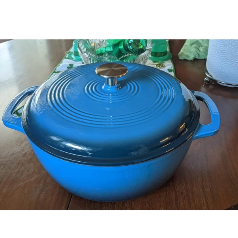 6-Quart Blue Basics Enameled Cast Iron Covered Round Dutch Oven - Picture 5 of 8